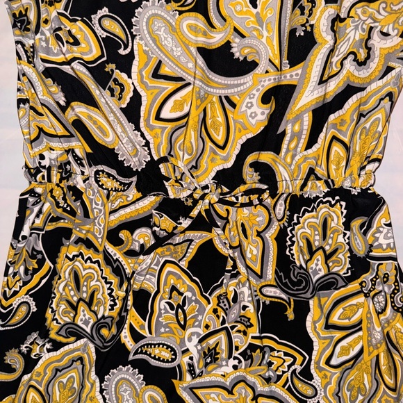 INC International Concepts Black and Gold Paisley Midi Dress - Picture 6 of 9